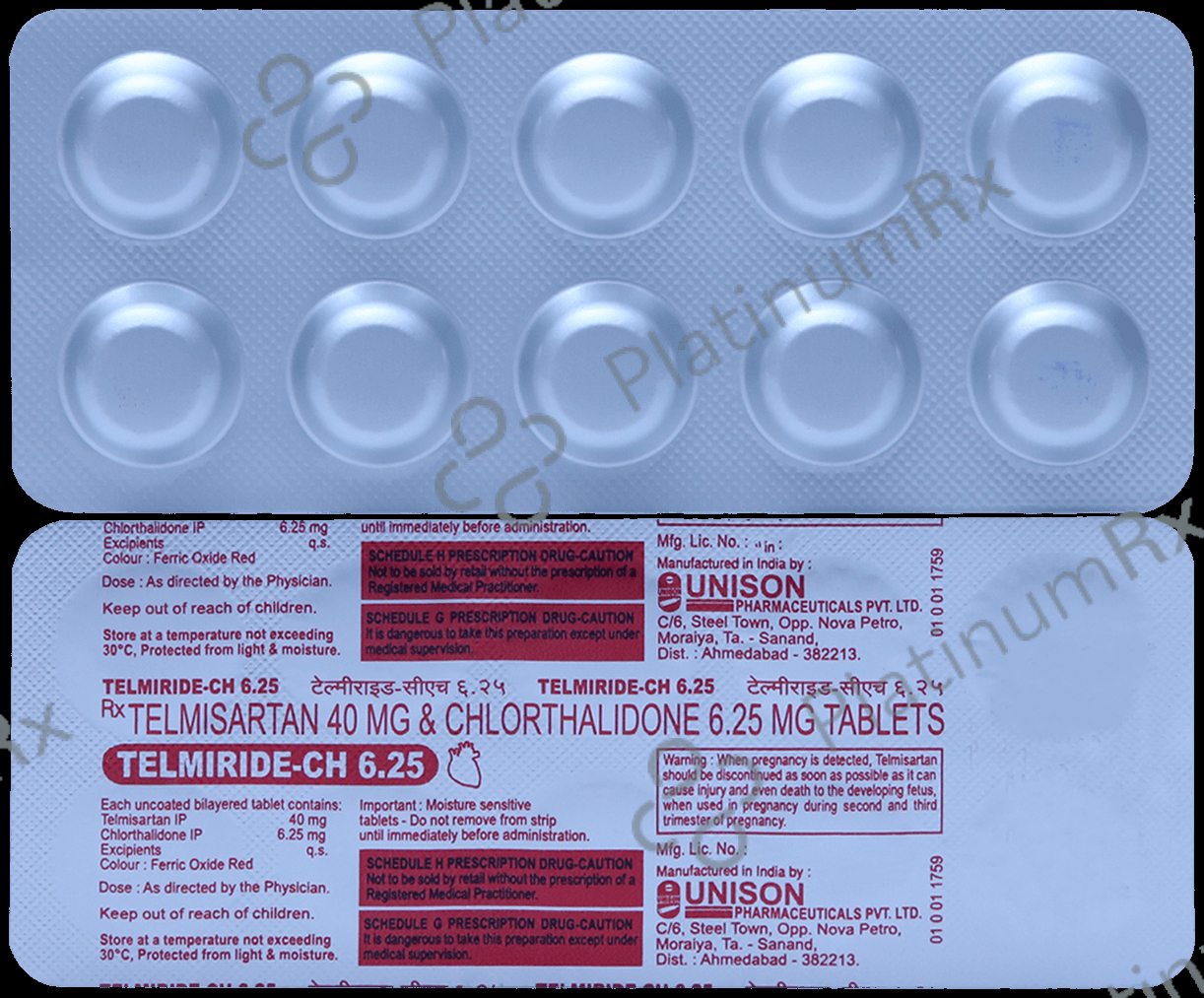 Telmiride CH 40mg/6.25mg Tablet