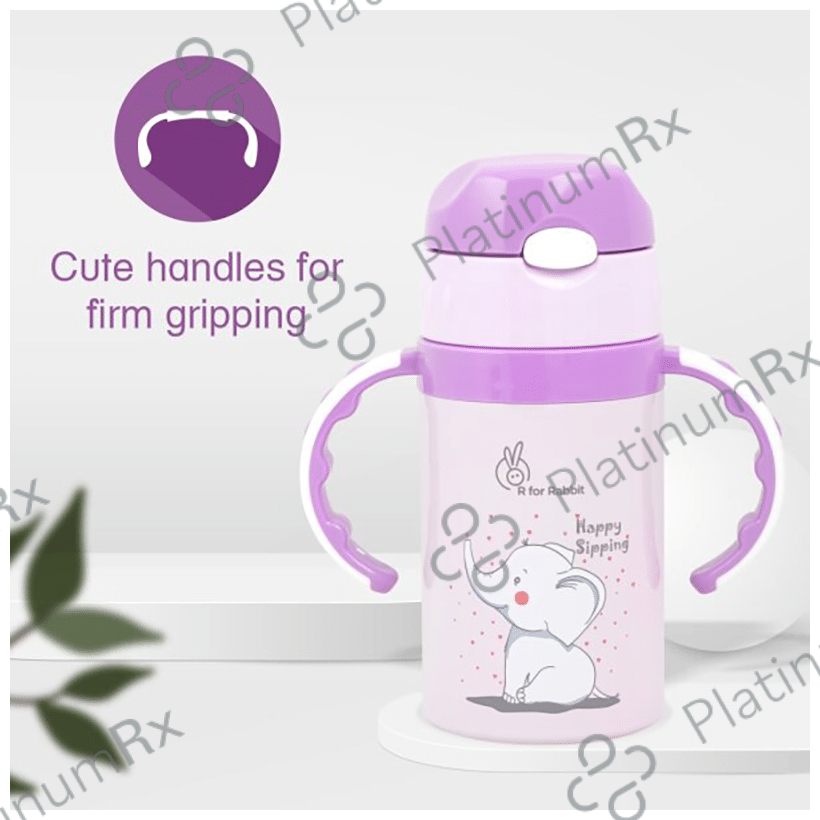 R for Rabbit Steebo Elephant Straw Sipper Purple