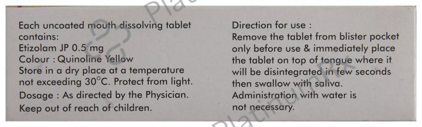 Etizep 0.5 Tablet MD