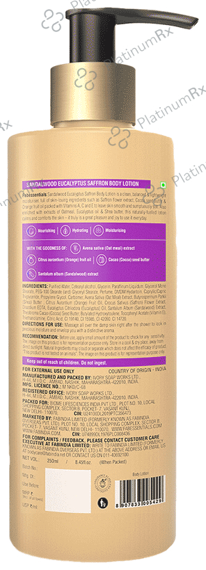 Fabessentials Sandalwood, Eucalyptus and Saffron Body Lotion