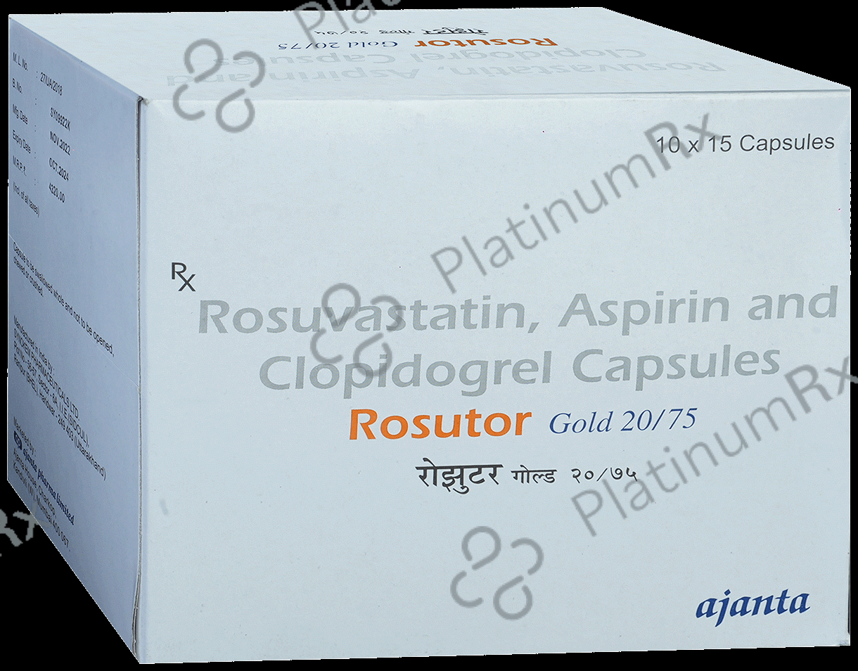 Rosutor Gold 20/75/75mg Capsule 15s