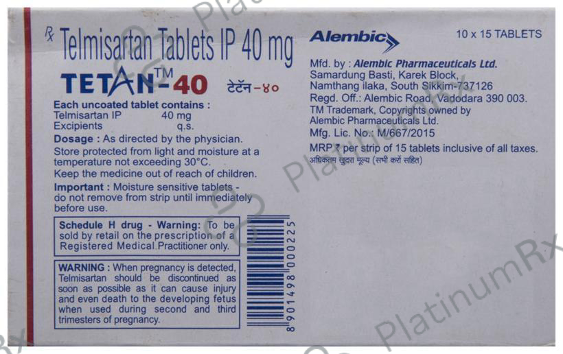Tetan 40mg Tablet 15s