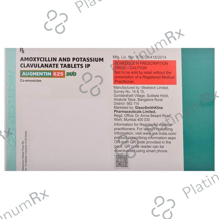 Augmentin Duo 625mg Tablet 10s