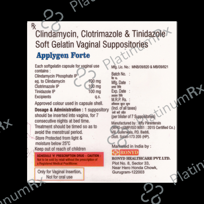 Applygen Forte Soft Gelatin Vaginal Suppository