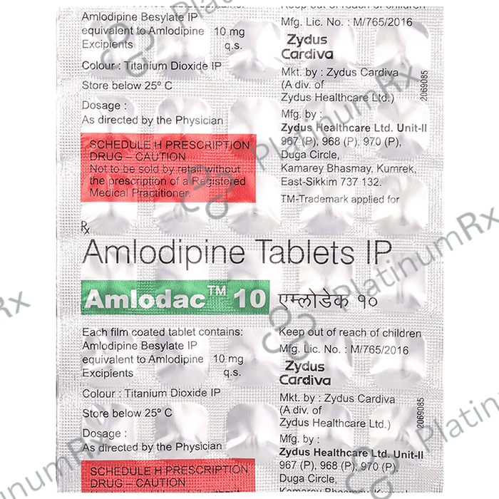 Amlodac 10mg Tablet 30s
