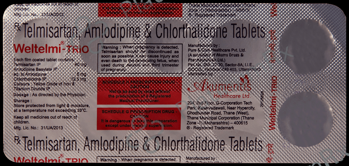 Weltelmi Trio 40/5/12.5mg Tablet 10s