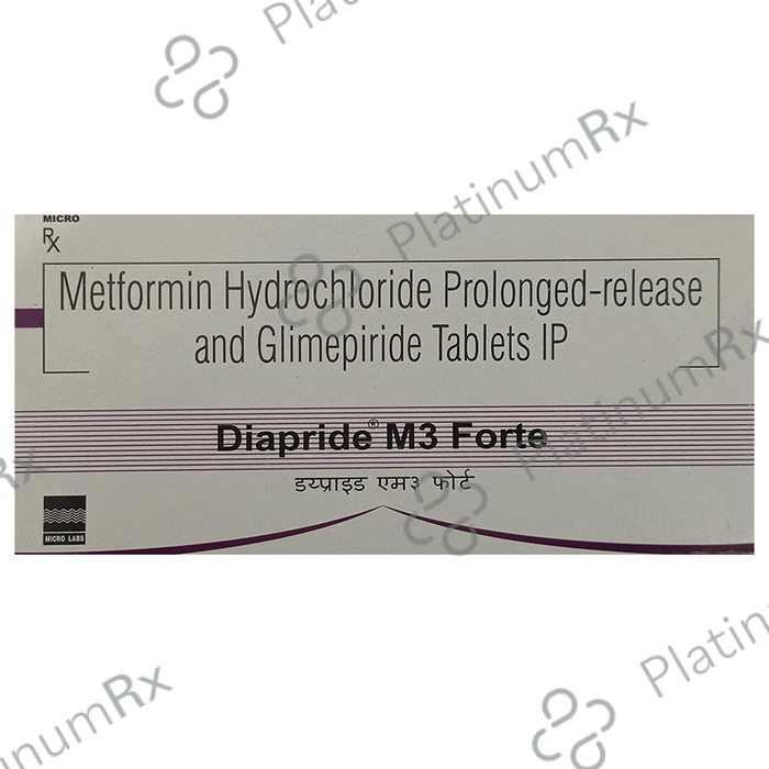 Diapride M3 Forte 3/1000mg Tablet PR 15s