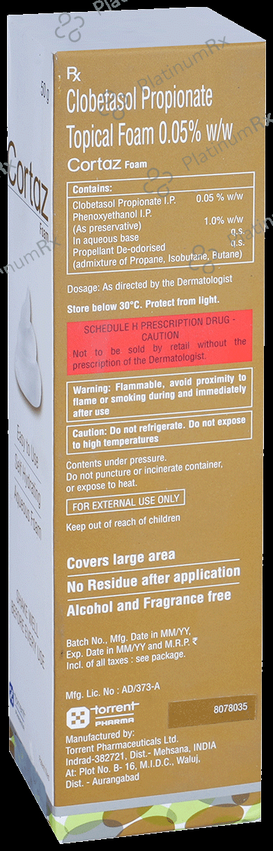 Cortaz 0.05% Foam 50gm