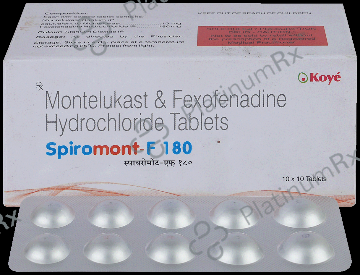 Spiromont F 180/10mg Tablet 10s