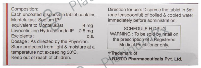 Montina L DT 2.5/4mg Tablet 10s