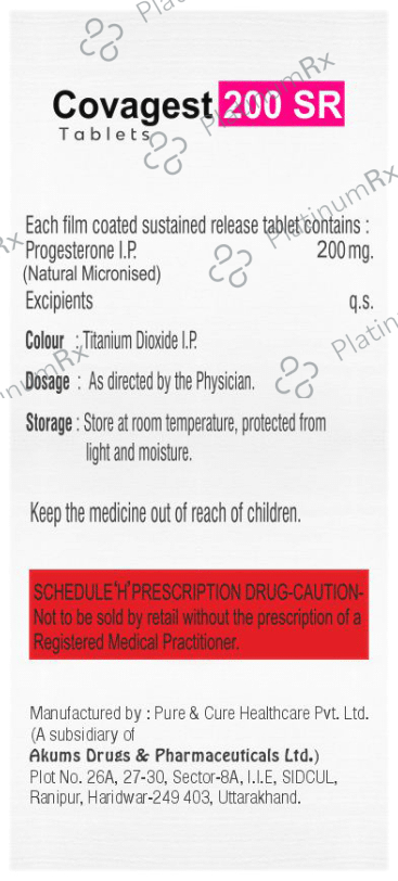 Covagest 200mg Tablet SR