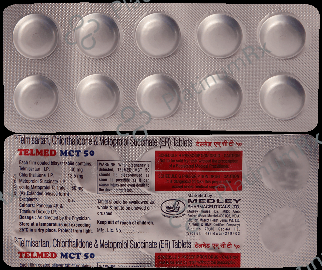 Telmed Mct 12.5mg/50mg/40mg Tablet