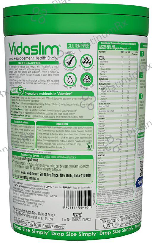 Vidaslim Meal Replacement for Weight Management Vanilla
