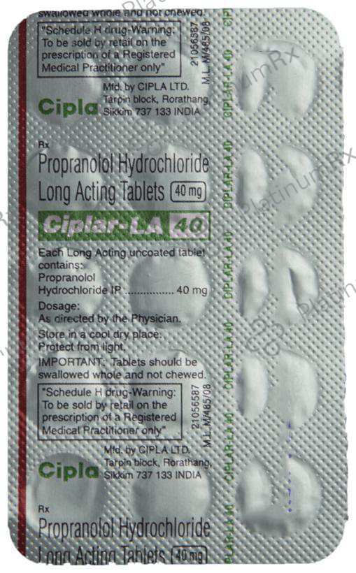 Ciplar LA 40mg Tablet 15s