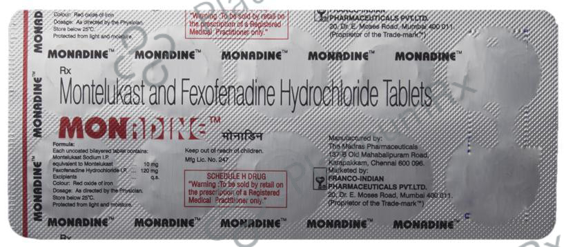 Monadine 120/10mg Tablet 10s