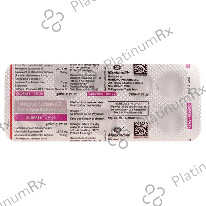 Gudpres AM 5/25mg Tablet PR 10s