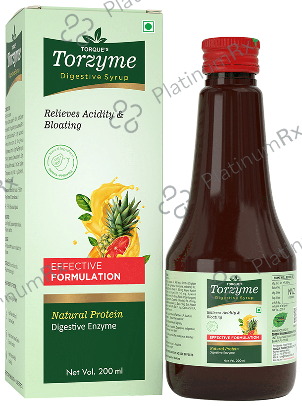 Torzyme Digestive Syrup Relieves Acidity & Bloating (200ml Each)
