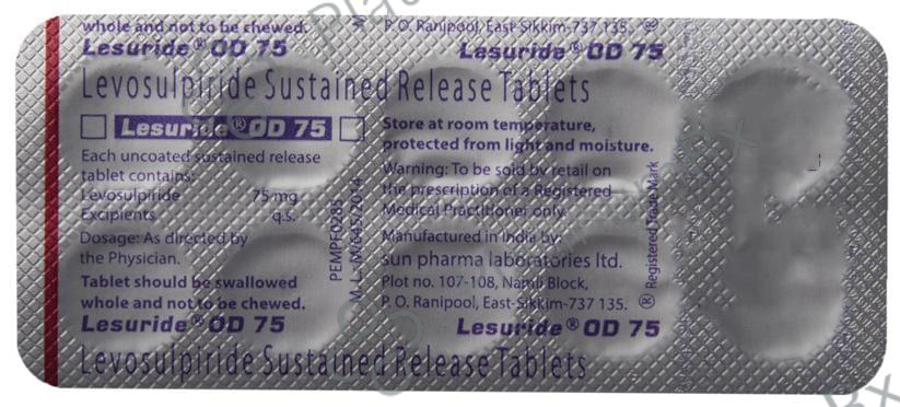 Lesuride OD 75mg Tablet 10s