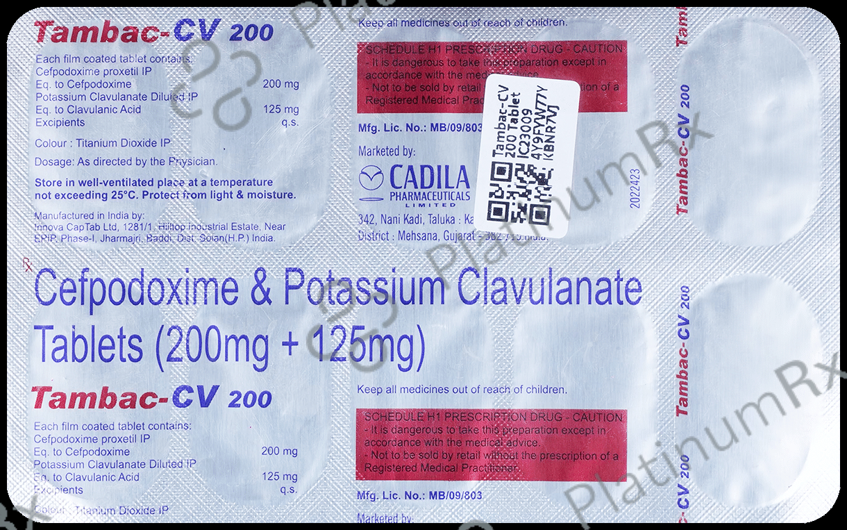Tambac CV 200/125mg Tablet 10s