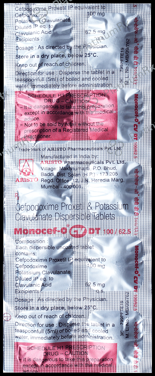 Monocef O CV 100/62.5mg Tablet DT 10s