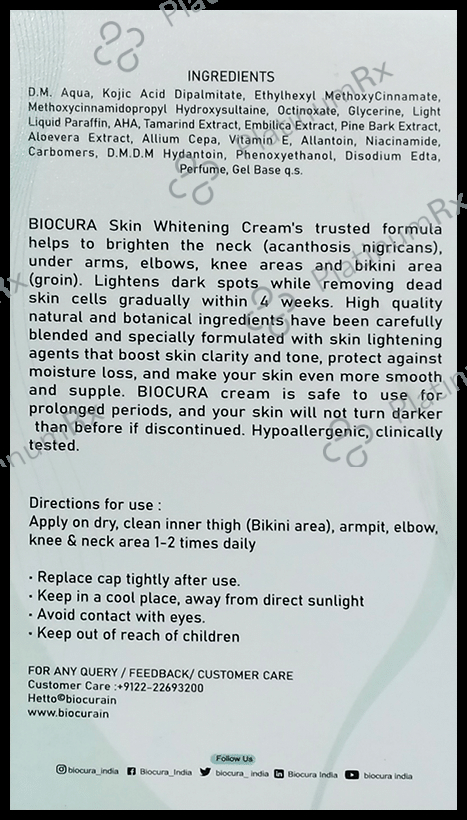 Biocura Skin Whitening Cream