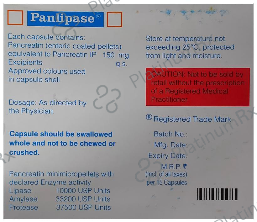 Panlipase 150mg Capsule 15s