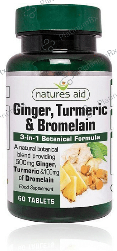 Natures Aid Ginger, Turmeric & Bromelain Tablet