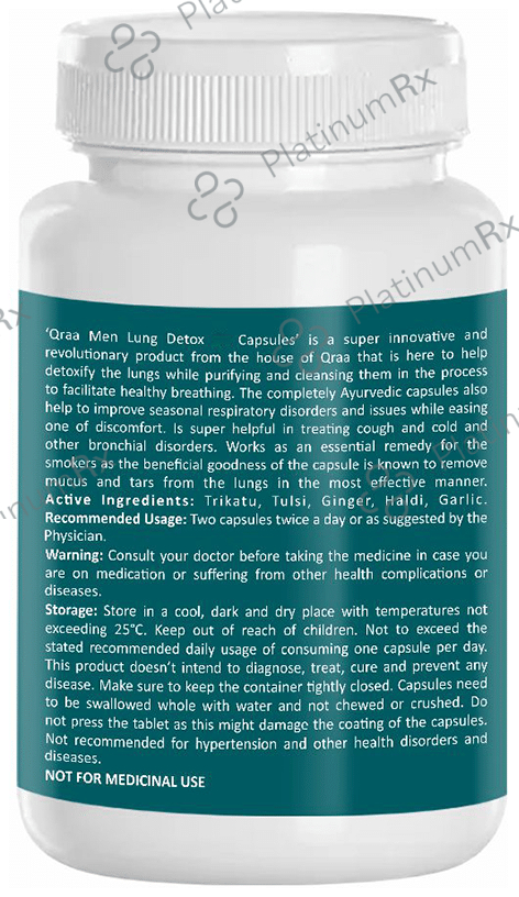 Qraa Men Lung Detox Veg Capsule 30 vegicaps