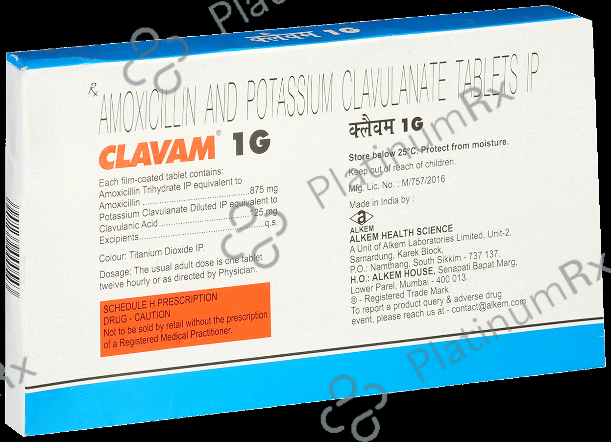 Clavam 1000mg Tablet 10s
