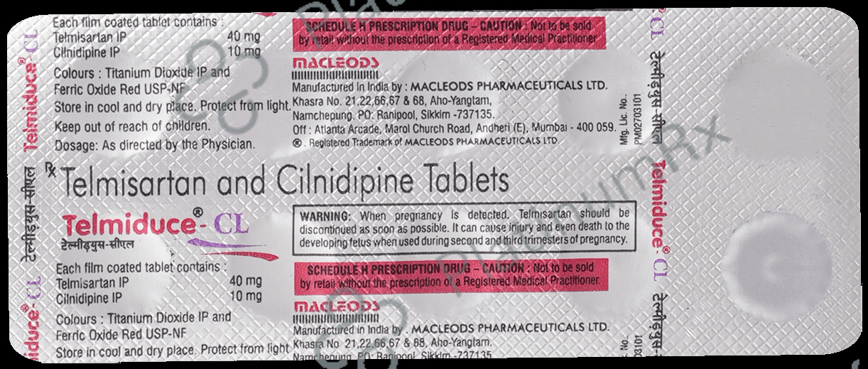 Telmiduce CL 10/40mg Tablet 10s