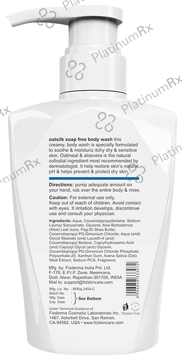 Fixderma Cosmetic Laboratories Oatsilk Soap Free Body Wash 400 ml