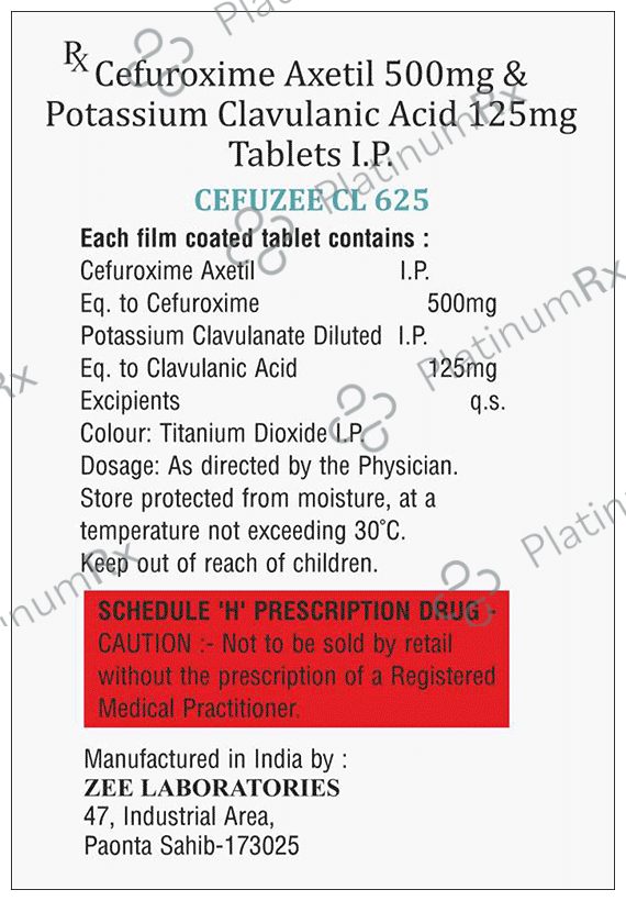 Cefuzee CL 625 Tablet