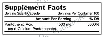 Jarrow Formulas Pantothenic Acid B5 500mg Capsule - For Energy Production