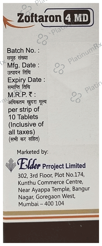 Zoftaron 4mg Tablet MD