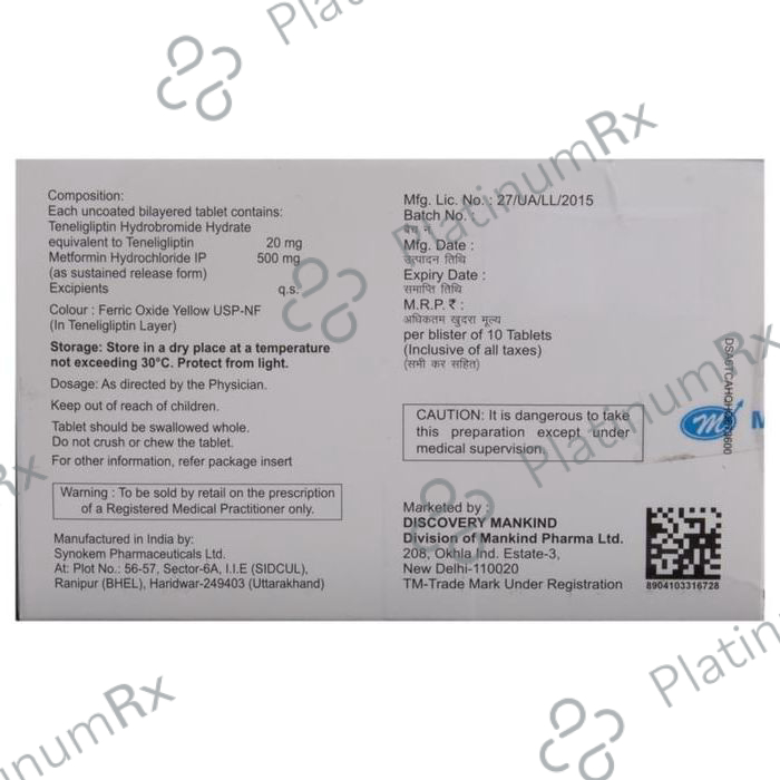 Dynaglipt M 500/20mg Tablet SR 10s