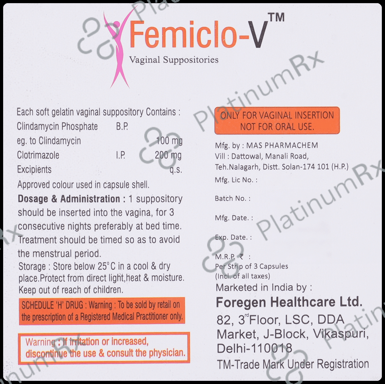 Femiclo V 100mg/200mg Tablet VT
