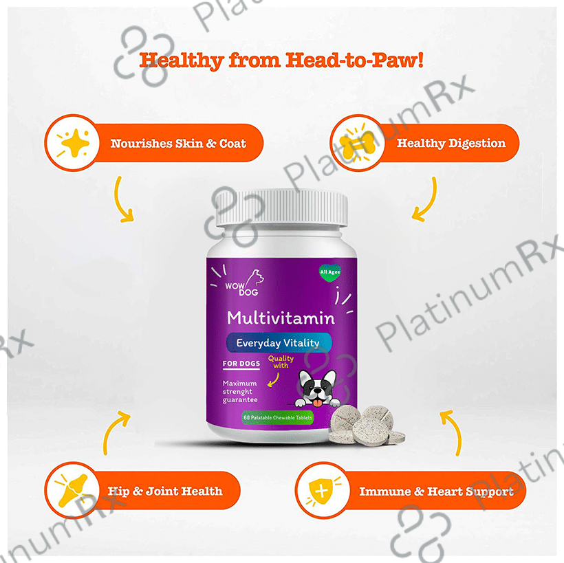 Wow Dog Multivitamin For Dogs Palatable Chewable Tablet 60s