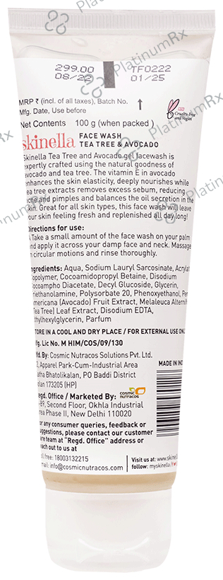 Skinella Face Wash Tea Tree & Avocado