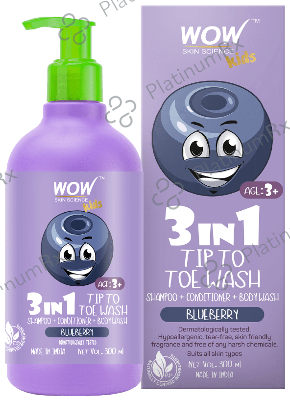 WOW Skin Science Kids 3 in 1 Tip to Toe Wash Blueberry