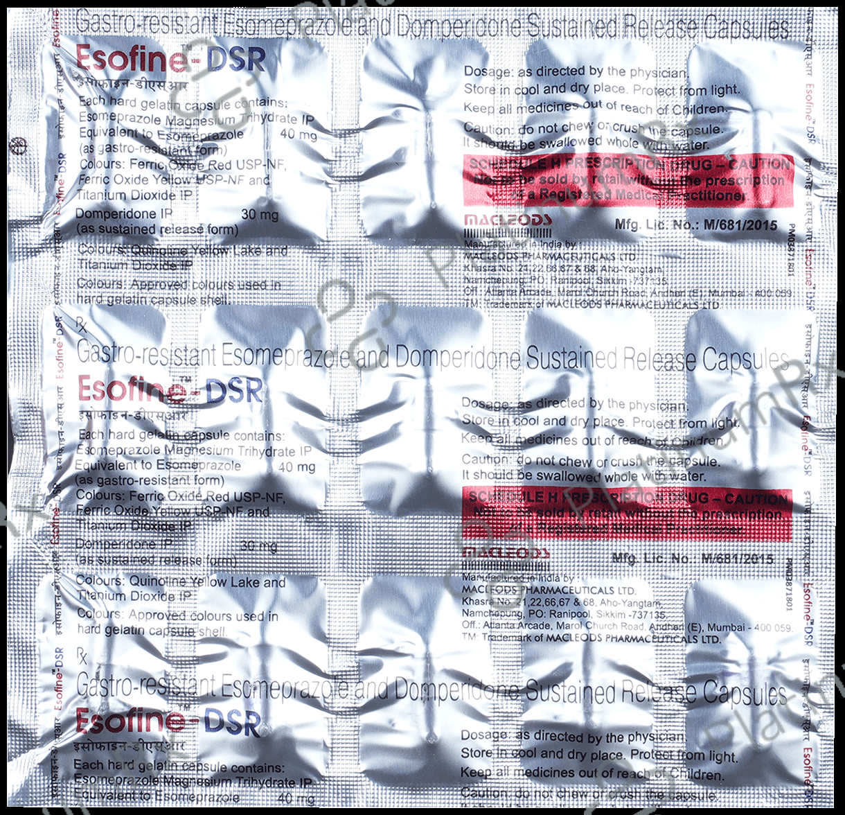 Esofine DSR 30/40mg SR Capsule 15s