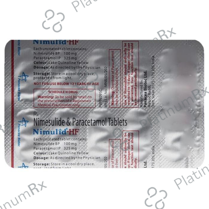 Nimulid HF 100/325mg Tablet 10s