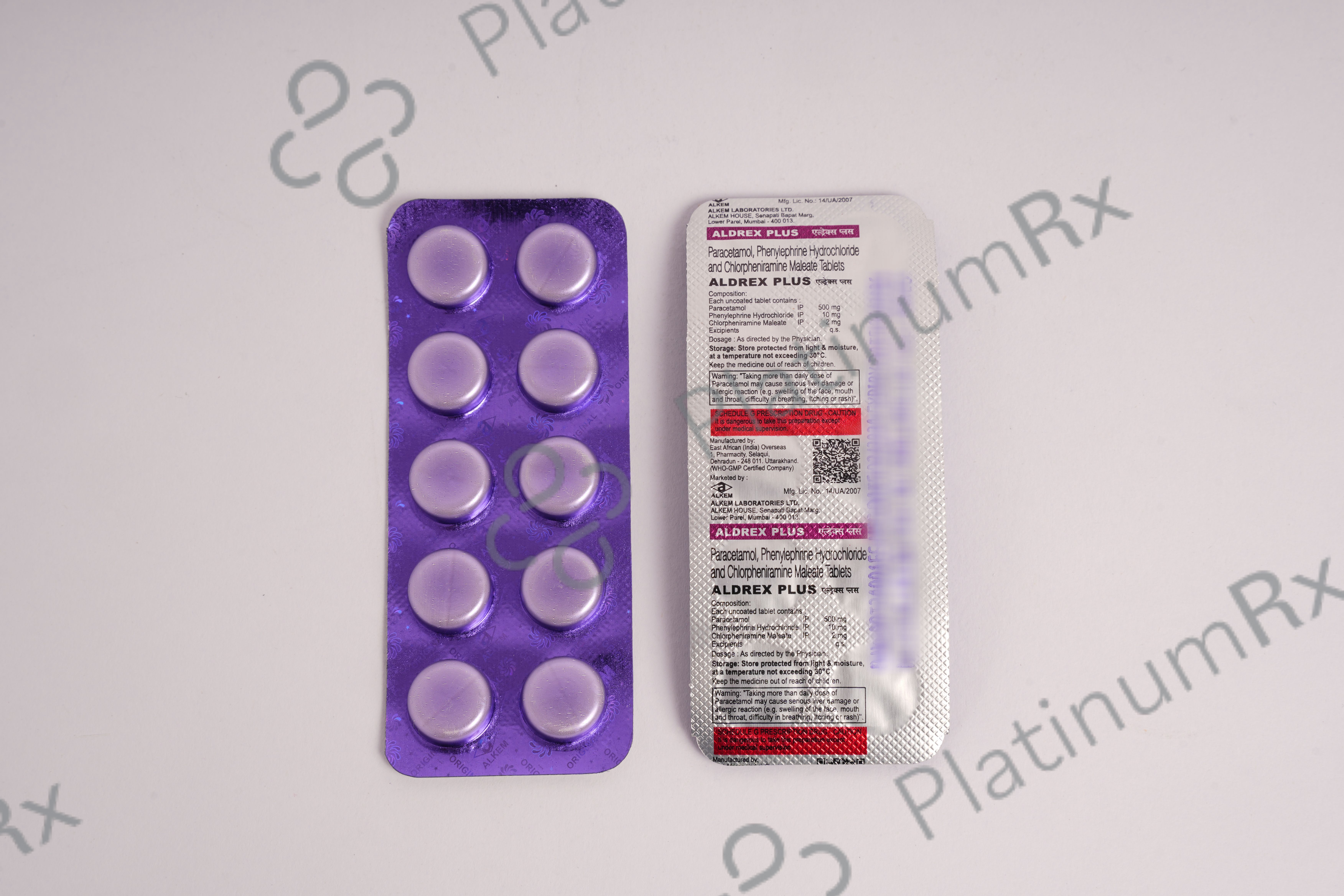 Aldrex Plus 2/500/10mg Tablet 10s