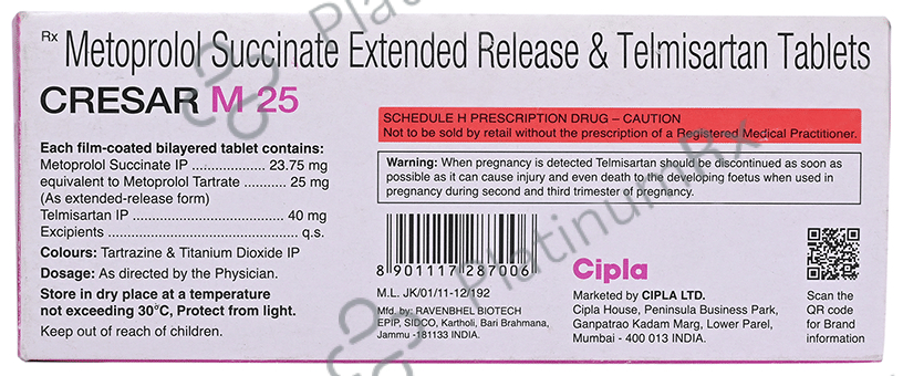 Cresar M 23.75/40mg Tablet 10s