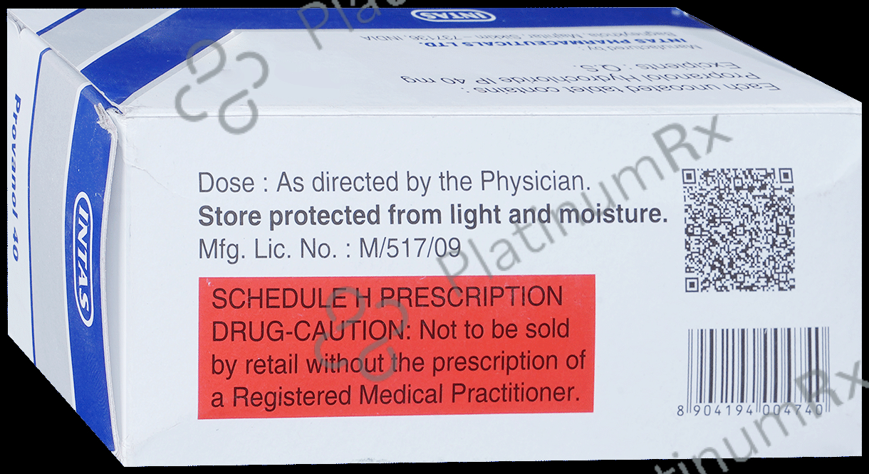 Provanol 40mg Tablet