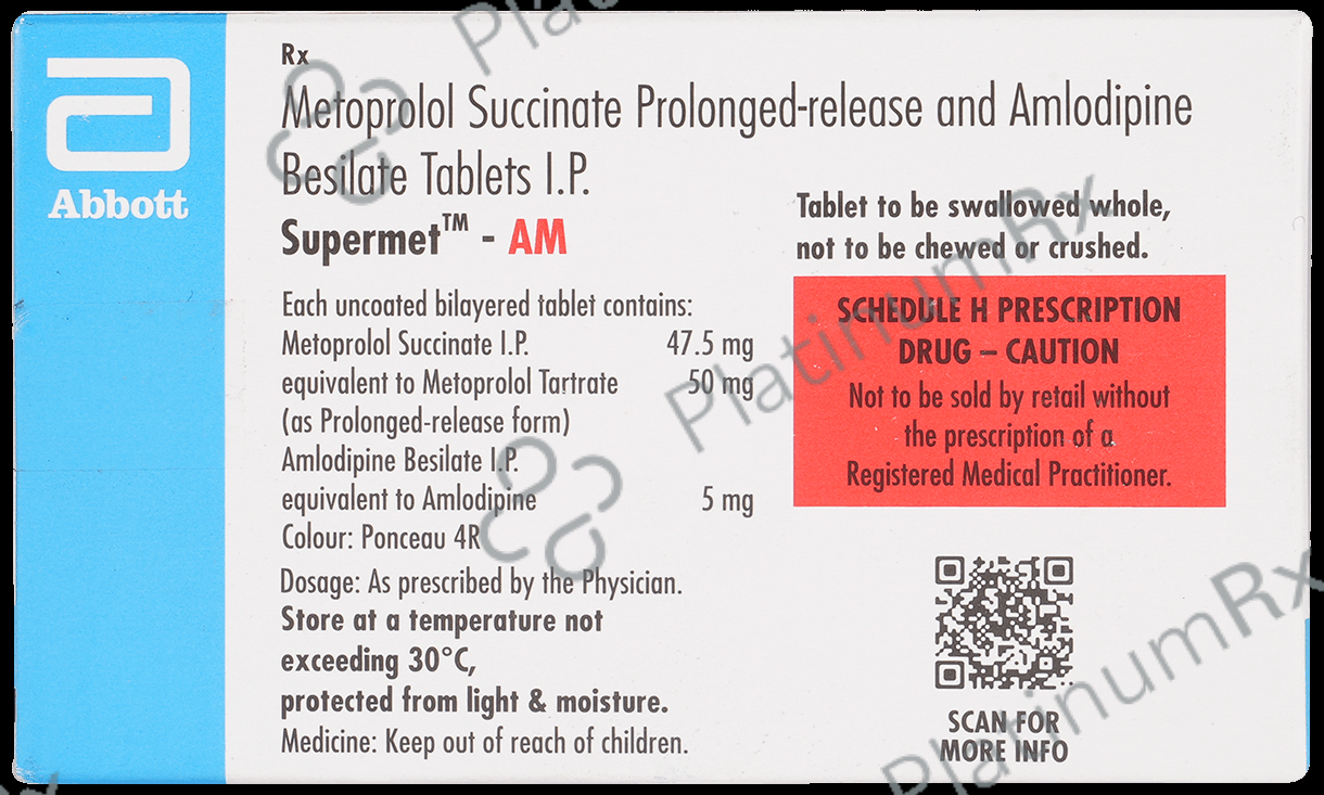 Supermet AM 5/47.5mg Tablet PR 10s