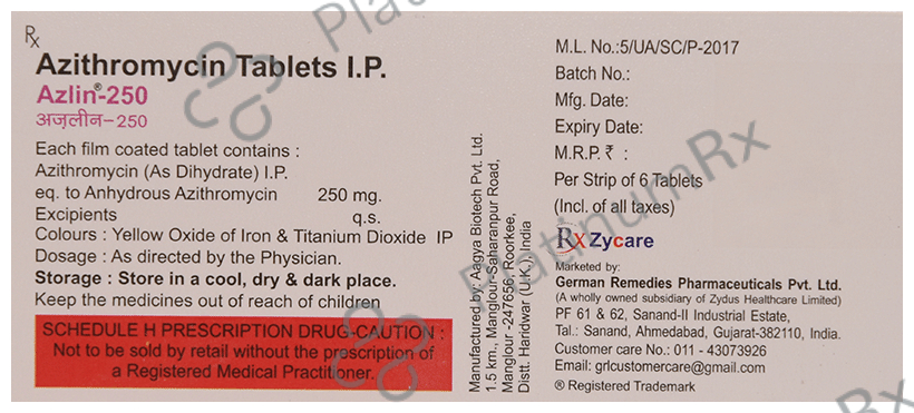 Azlin 250 Tablet