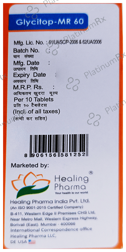Glycitop 60mg Tablet MR 10s