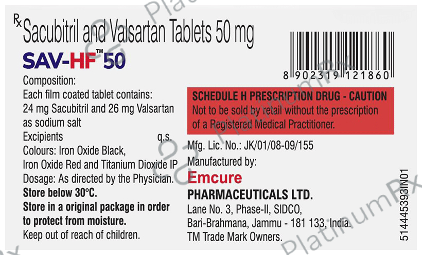 Sav HF 50mg Tablet 10s