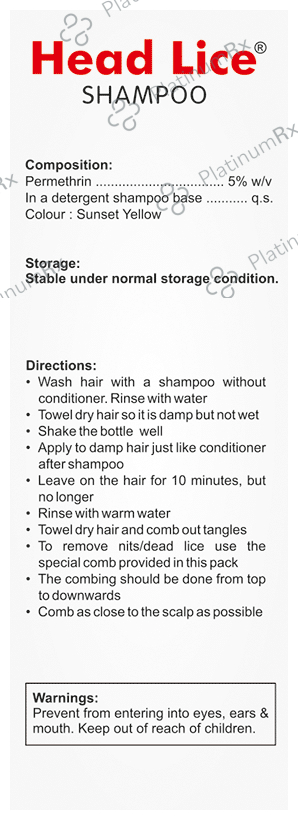 PIL Head Lice Shampoo Free Lice Comb 50 ml