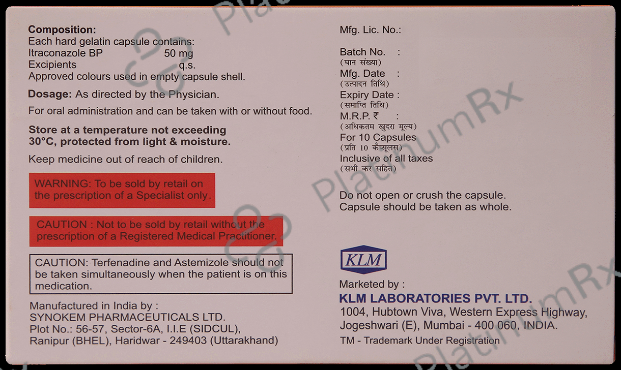 Onitraz SB 50mg Capsule